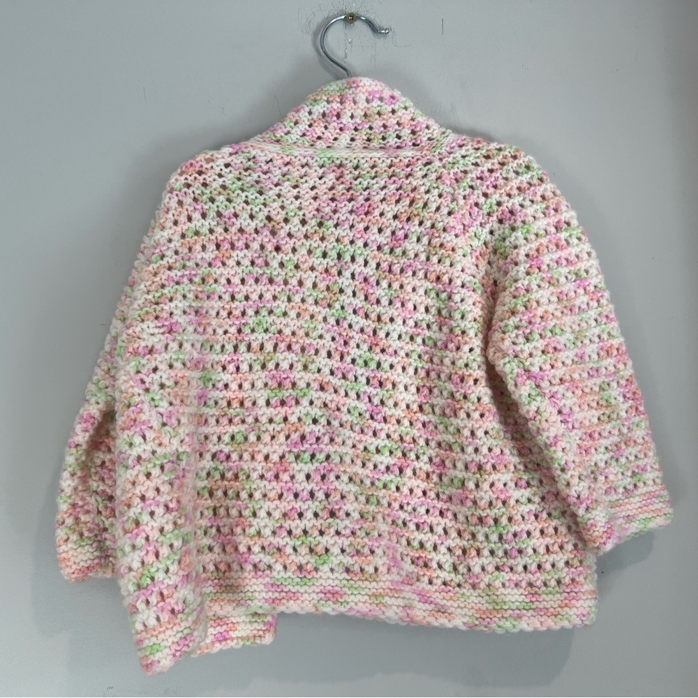 Multicolour Pastel Knit Cardigan Unbranded Estimated Fit 2T Girls - Picture 2 of 3
